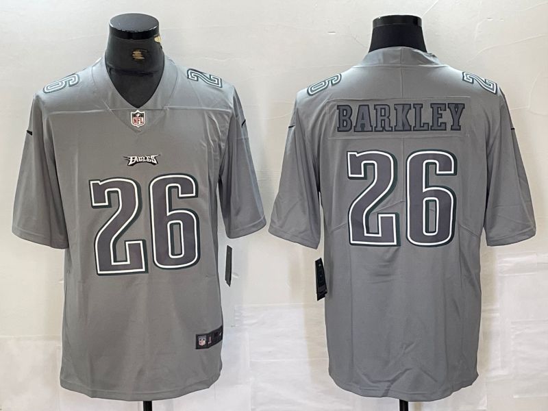 Men Philadelphia Eagles 26 Barkley Grey 2024 Nike Atmospheric edition Limited NFL Jersey style 2